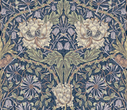 Vintage Floral Wallpaper Dark Blue Botanical Wall Mural design