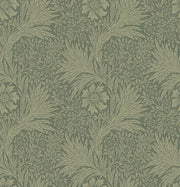Vintage Floral Wallpaper Sage Green Botanical Pattern Wall Mural design