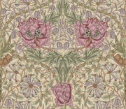 Vintage Floral Wallpaper Pink Poppies Botanical Pattern Wall Mural design