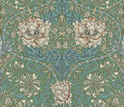 Vintage Floral Wallpaper Green Botanical Pattern Wall Mural design