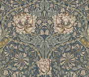 Vintage Floral Wallpaper Blue Botanical Pattern Wall Mural design