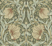 Vintage Floral Wallpaper Green Vine Pattern Wall Mural design