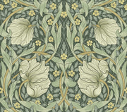 Vintage Floral Wallpaper Green Leafy Pattern Wall Mural design