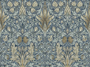 Vintage Damask Wallpaper Blue Botanical Pattern Wall Mural design