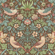 Vintage Bird and Floral Wallpaper Dark Green Wall Mural design