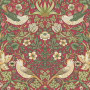 Vintage Bird Floral Wallpaper Red Botanical Pattern Wall Mural design