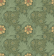 Vintage Floral Wallpaper Dark Green Botanical Pattern Wall Mural design