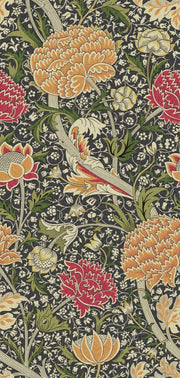 Vintage Floral Wallpaper Dark Background Botanical Wall Mural design