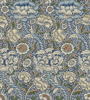 Vintage Floral Wallpaper Blue Cream Botanical Wall Mural design