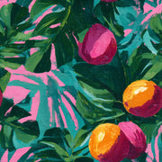 Tropical Leaves Wallpaper Fruits Vibrant Removable Wall Decor design