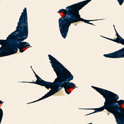 Swallows Wallpaper Birds In Flight Navy Blue Decorative Mural design