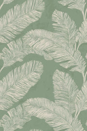 Muted Green Wallpaper Natural Leaf Decorative Mural design