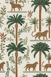 Tropical Cheetah Wallpaper Palm Trees Jungle Decorative Mural design