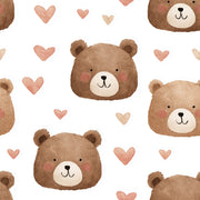 Cute Bears Wallpaper Hearts Watercolor Decorative Mural design